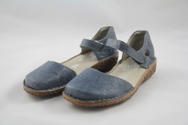 Rieker Damen Sandale blau Leder M0969-13